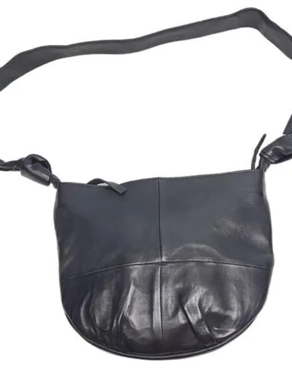 By Anthropologie Black Lamb Leather Slouchy
Knotted Hobo Bag